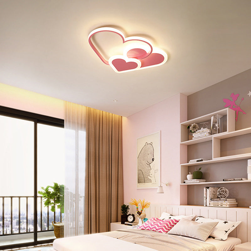 Creative Shaped LED Ceiling Light Kids Room Minimalist Line Design Flush Mount Lighting Fixture with Acrylic Shade