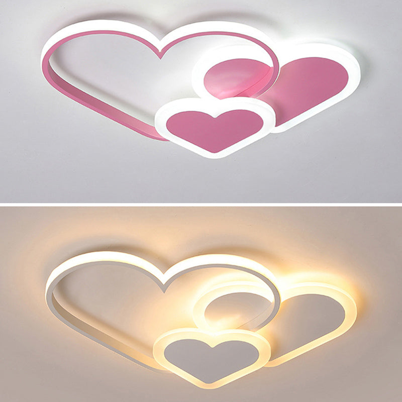 Creative Shaped LED Ceiling Light Kids Room Minimalist Line Design Flush Mount Lighting Fixture with Acrylic Shade