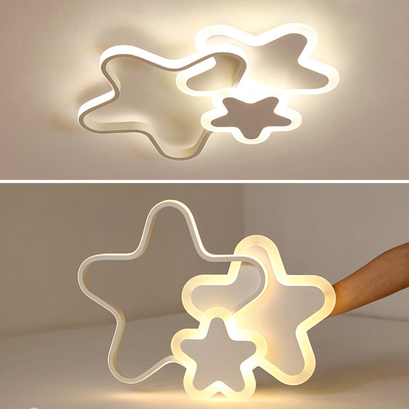 Creative Shaped LED Ceiling Light Kids Room Minimalist Line Design Flush Mount Lighting Fixture with Acrylic Shade