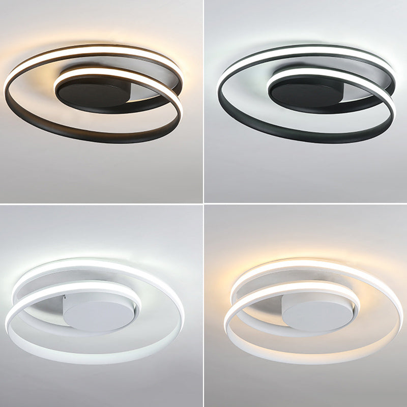 Aluminum Alloy Nordic Circles Ceiling Light Minimalist Style Line Design Living Room Flush-mount Lighting Fixture