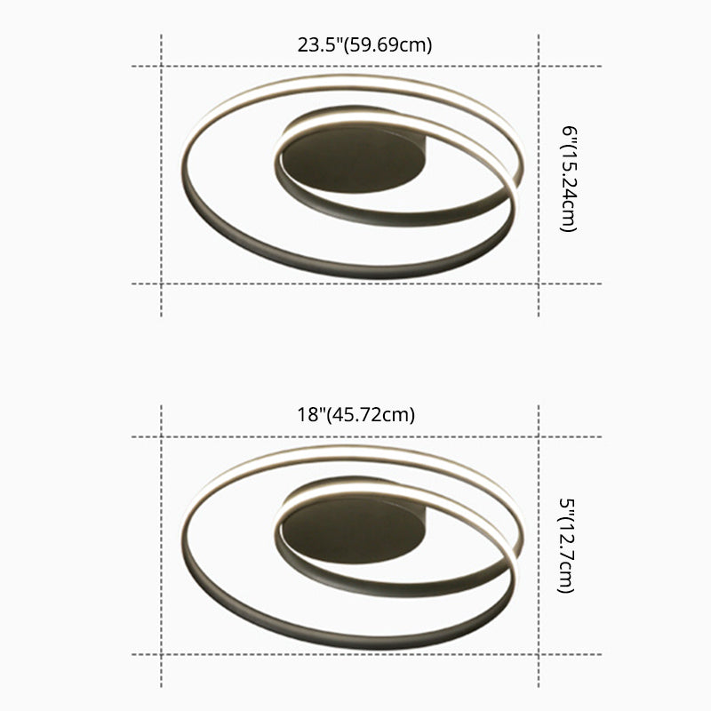 Aluminiumlegierung Nordische Kreise Deckenleuchte Minimalistische Leitung Design Wohnzimmer Flush-Berg-Beleuchtung