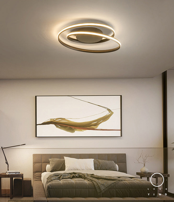 Aluminiumlegierung Nordische Kreise Deckenleuchte Minimalistische Leitung Design Wohnzimmer Flush-Berg-Beleuchtung