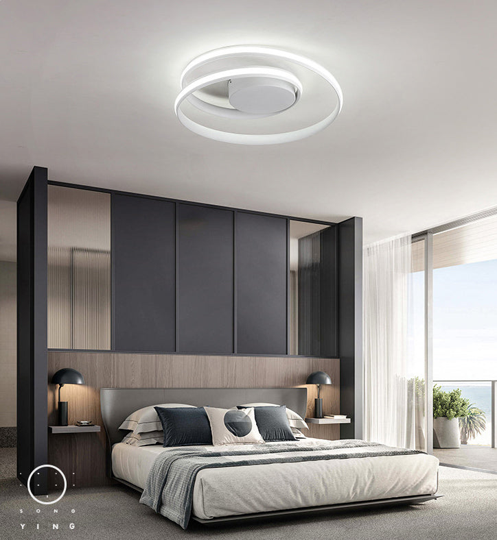 Aluminiumlegierung Nordische Kreise Deckenleuchte Minimalistische Leitung Design Wohnzimmer Flush-Berg-Beleuchtung