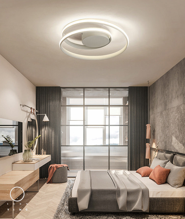 Aluminiumlegierung Nordische Kreise Deckenleuchte Minimalistische Leitung Design Wohnzimmer Flush-Berg-Beleuchtung
