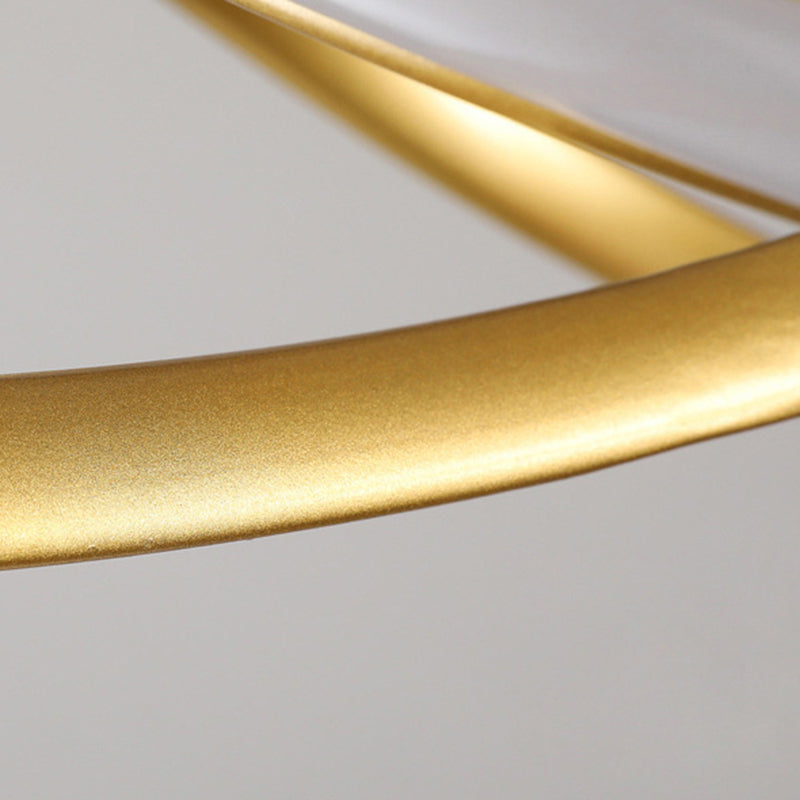 Adjustable Hanging Cord Chandelier Light Modern Simplicity Symmetrical Curves Metal Ceiling Pendant for Restaurant