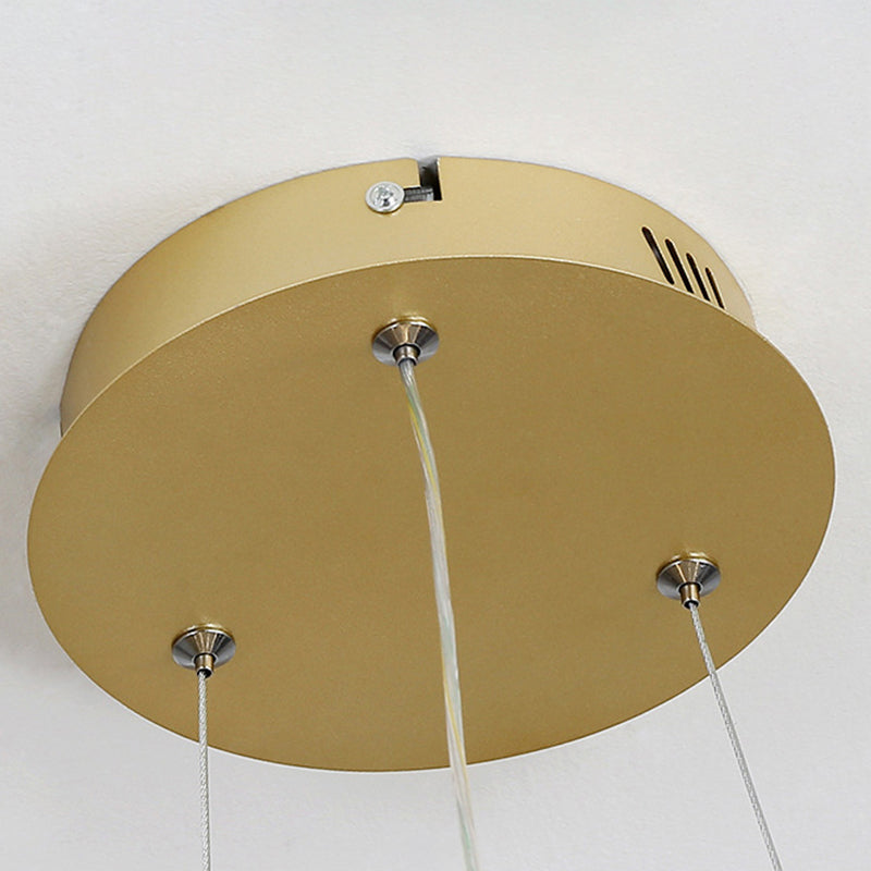 Adjustable Hanging Cord Chandelier Light Modern Simplicity Symmetrical Curves Metal Ceiling Pendant for Restaurant