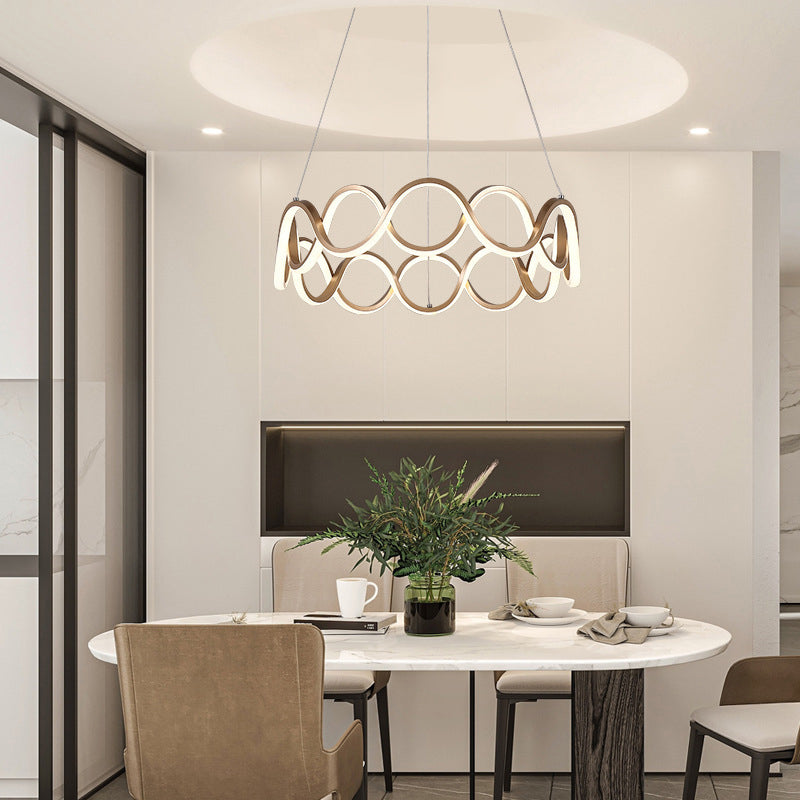 Multiple Rings Chandelier Light Fixture Designer Modern Simplicity Metal Pendant Lighting for Restaurant