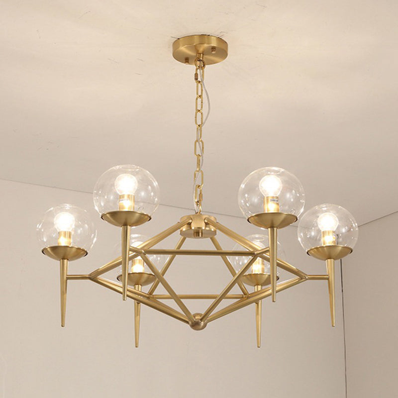 Postmodern Pyramid Suspended Lighting Fixture Metal Hanging Ceiling Fixture for Restaurant