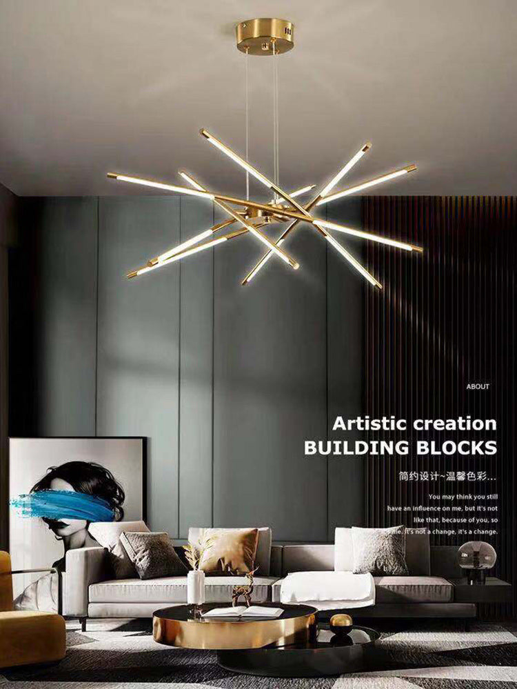 Simplicità contemporanea Sputnik Luci lampadari Luci a soffitto a sospensione in metallo per soggiorno