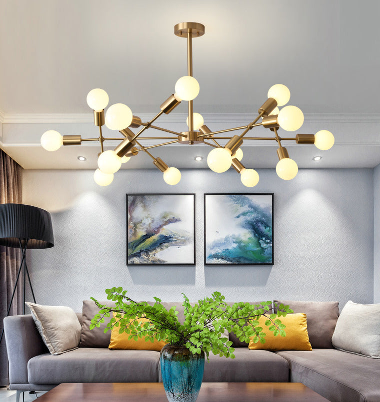 Lampade per lampadari radiali di semplicità moderna Lampade a sospensione in vetro per il ristorante