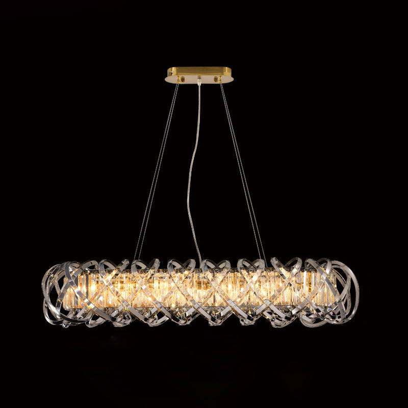 Postmodern Simplicity Geometric Hanging Chandelier Stainless Steel Suspension Lighting for Living Room