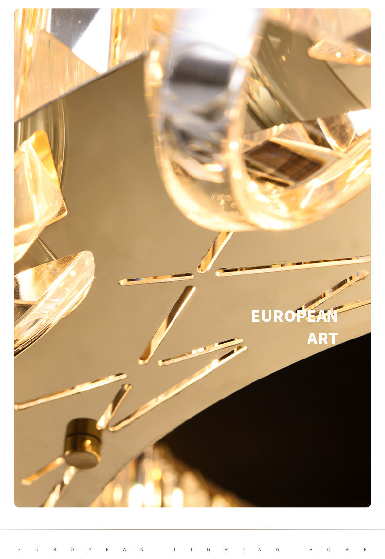 Postmodern Simplicity Geometric Hanging Chandelier Stainless Steel Suspension Lighting for Living Room