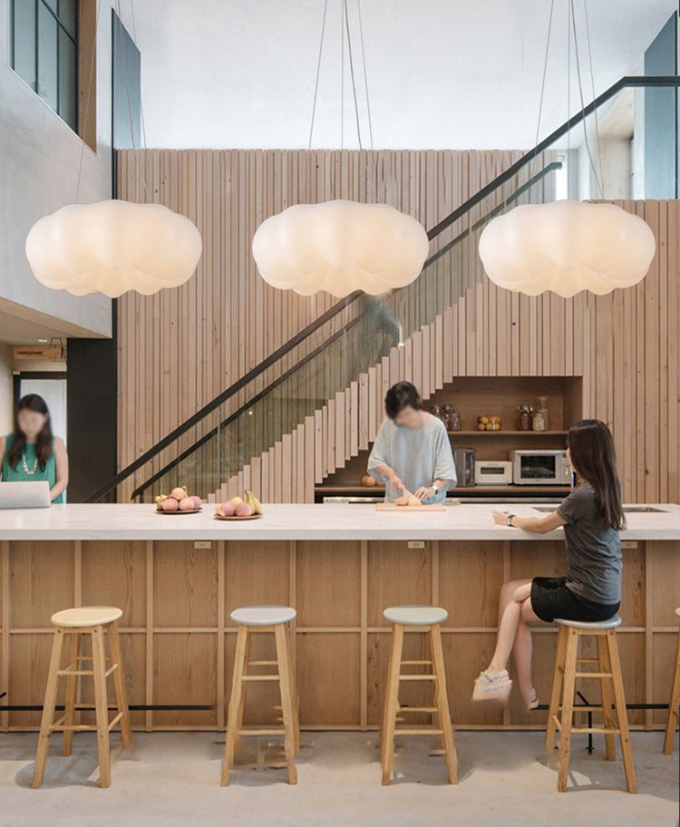 Nordic Minimalist Cloud Chandelier Lamp Resin Hanging Pendant Lights for Living Room