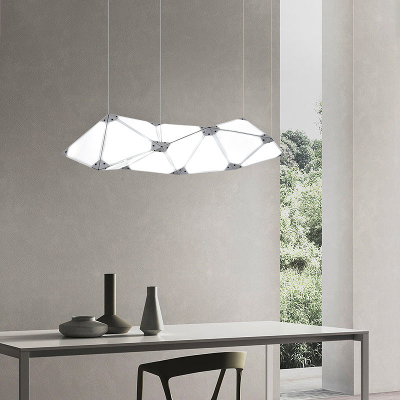 Postmodern Geometric Suspended Lighting Fixture Metallic Pendant Lighting Fixtures for Restaurant