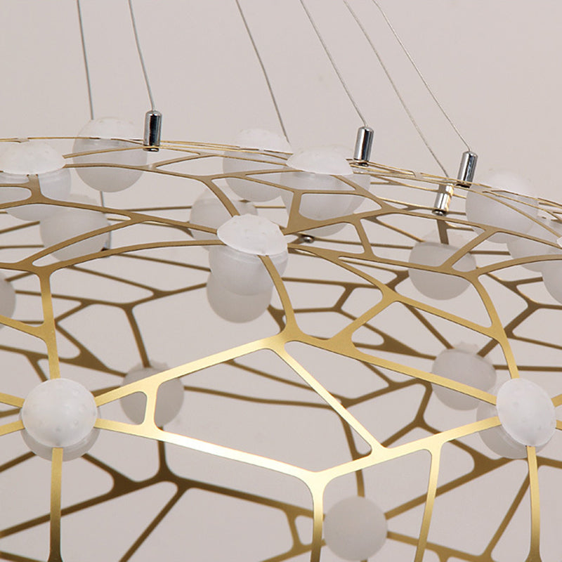 Modern Simplicity Oval Pendant Chandelier Metal Hanging Light Fixture for Coffee Shop