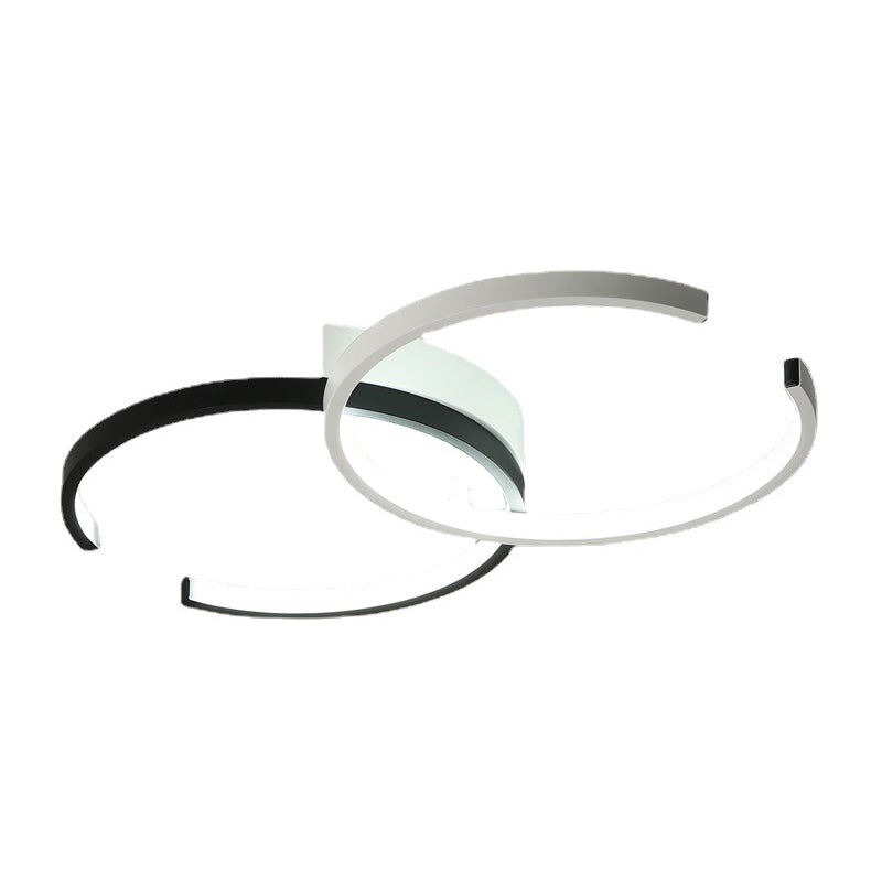 Montaje redondo de techo de techo de metal minimalista lineal semi luz semi flush.