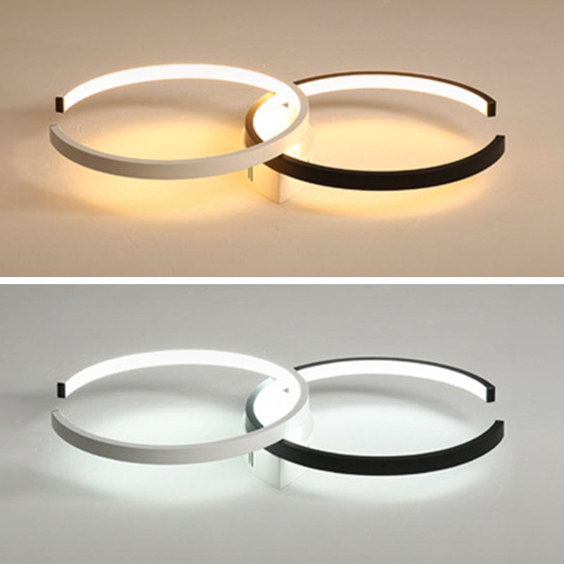 Montaje redondo de techo de techo de metal minimalista lineal semi luz semi flush.