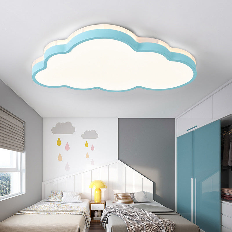 Nordic Style Metal Flush Mount Ceiling Lamp Cloud Shape LED Flush Mount Lighting for Kids Bedroom