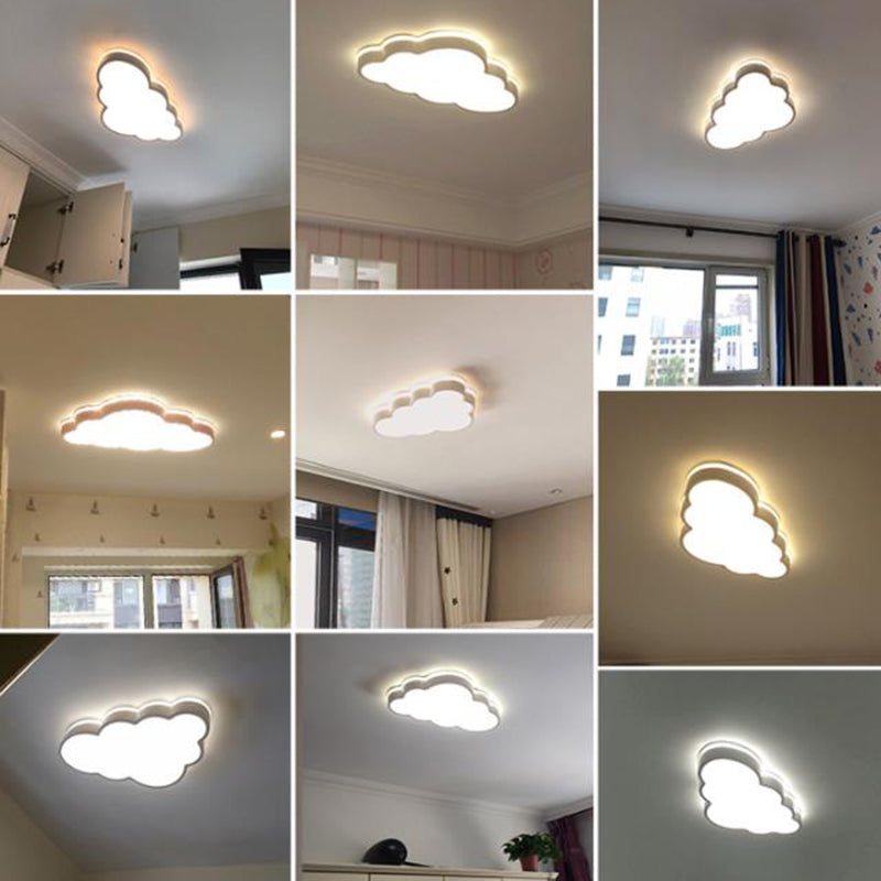 Nordic Style Metal Flush Mount Ceiling Lamp Cloud Shape LED Flush Mount Lighting for Kids Bedroom