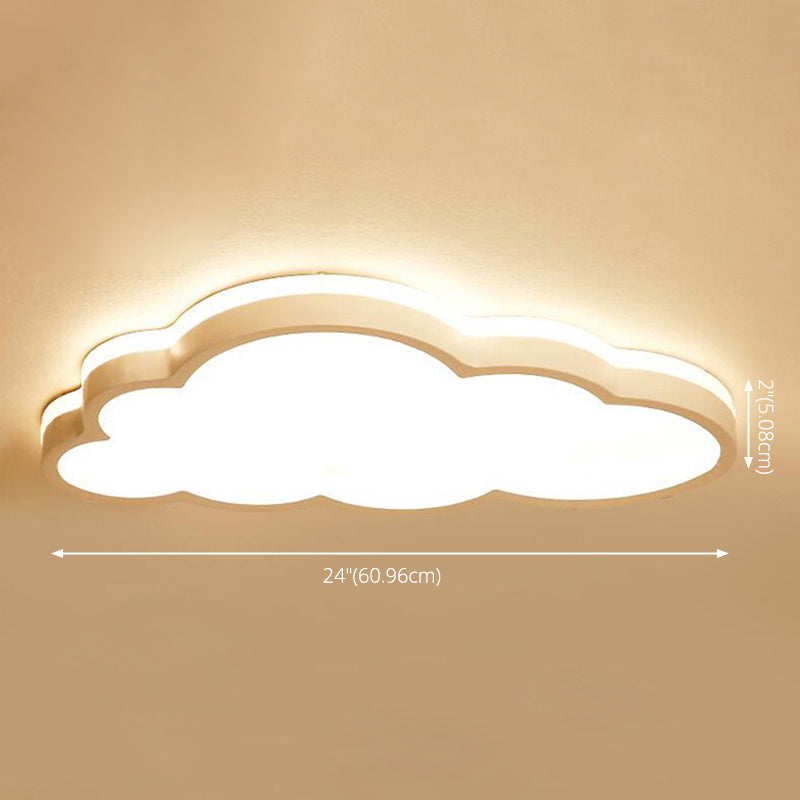 Nordic Style Metal Flush Mount Ceiling Lamp Cloud Shape LED Flush Mount Lighting for Kids Bedroom