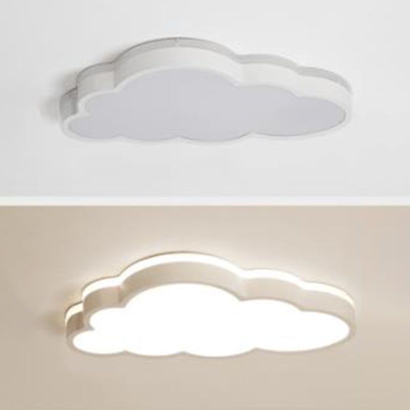 Nordic Style Metal Flush Mount Ceiling Lamp Cloud Shape LED Flush Mount Lighting for Kids Bedroom