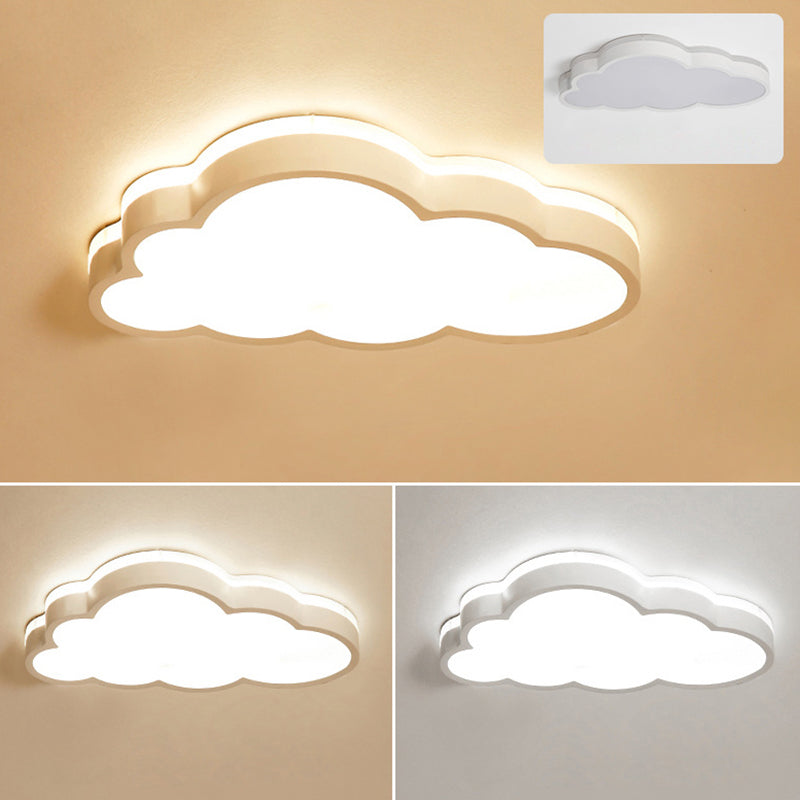 Nordic Style Metal Flush Mount Ceiling Lamp Cloud Shape LED Flush Mount Lighting for Kids Bedroom