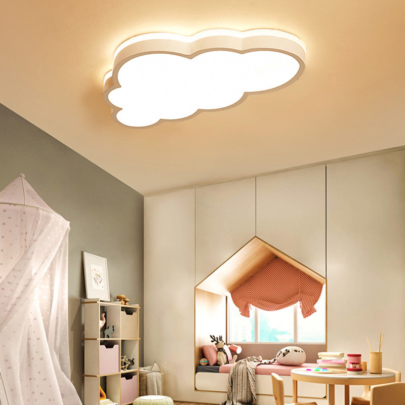 Nordic Style Metal Flush Mount Ceiling Lamp Cloud Shape LED Flush Mount Lighting for Kids Bedroom