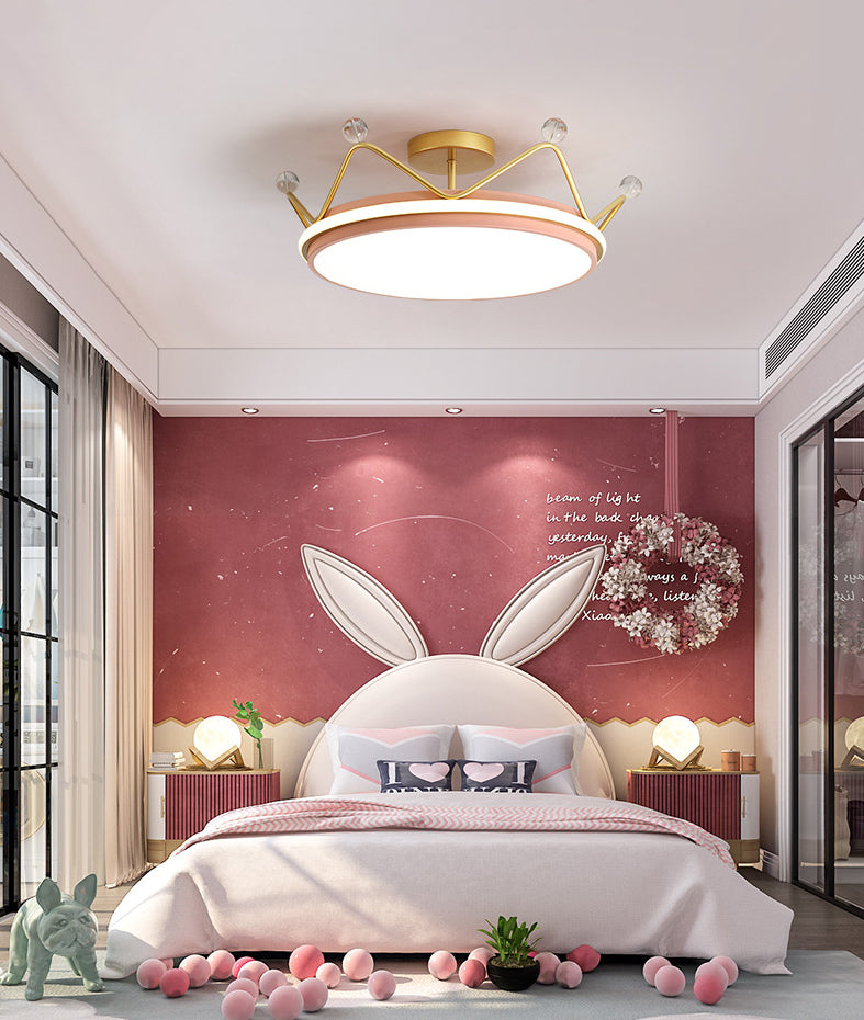 Corona semifulto monte leggero macaron nordico macarfull a soffitto metallico per la camera da letto per bambini