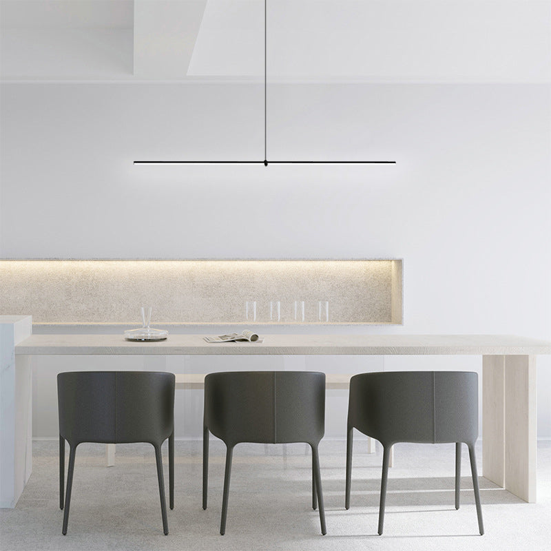 Slim Island Lighting Fixtures Metal Modern Simplicity Island Lighting Ideas for Restaurant