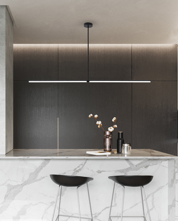 Slim Island Lighting Fixtures Metal Modern Simplicity Island Lighting Ideas for Restaurant