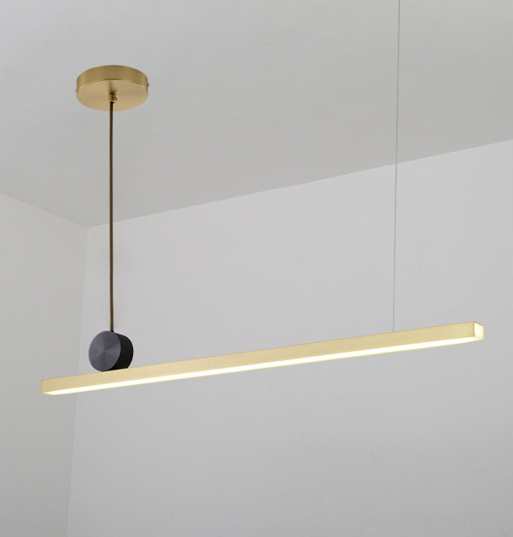 Luces lineales de la isla colgante accesorios de iluminación colgante minimalista de metal para restaurante