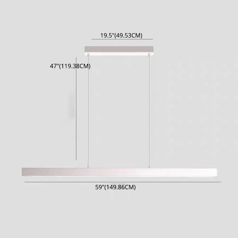 Lucitura lineare sull'illuminazione dell'isola acrilico moderno semplicità, luci dell'isola sospesa per il ristorante