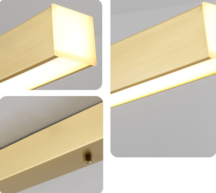 Linear Island Lighting Fixtures Metal Minimalism Pendant Lighting Fixtures for Restaurant