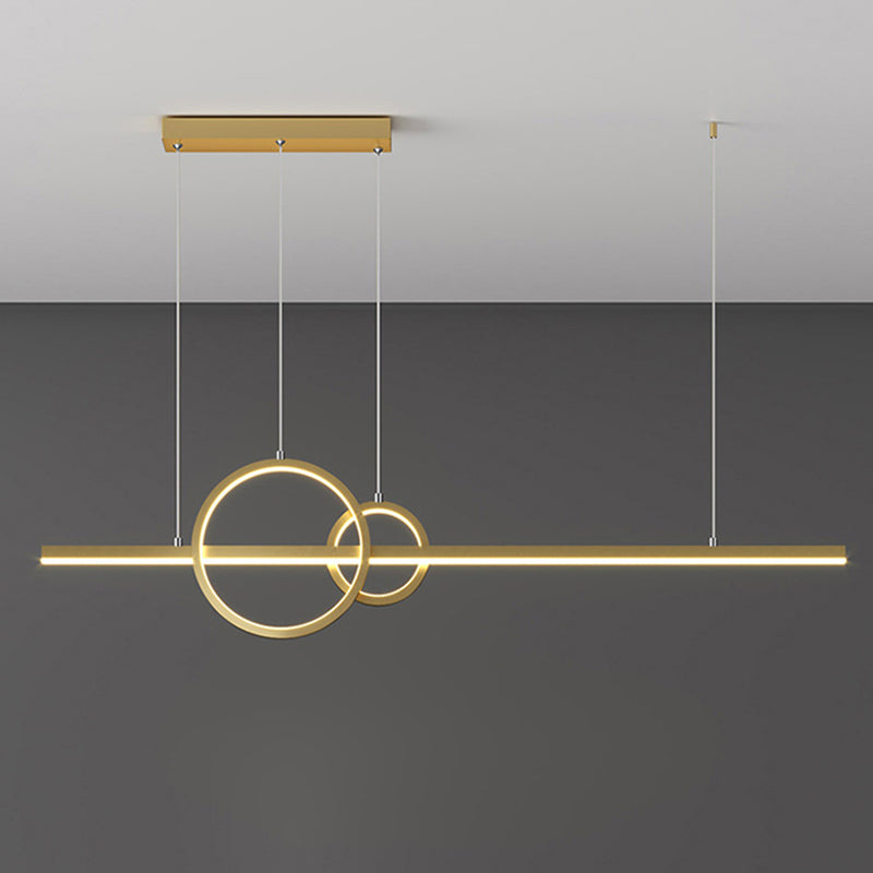 Circle Island Chandelier Lights Contemporary Metallic Chandelier Lighting Fixtures for Dining Table