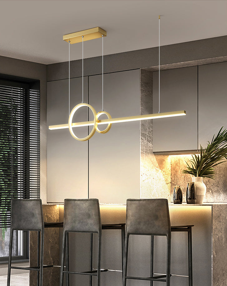 Circle Island Chandelier Lights Contemporary Metallic Chandelier Lighting Fixtures For Dining Table