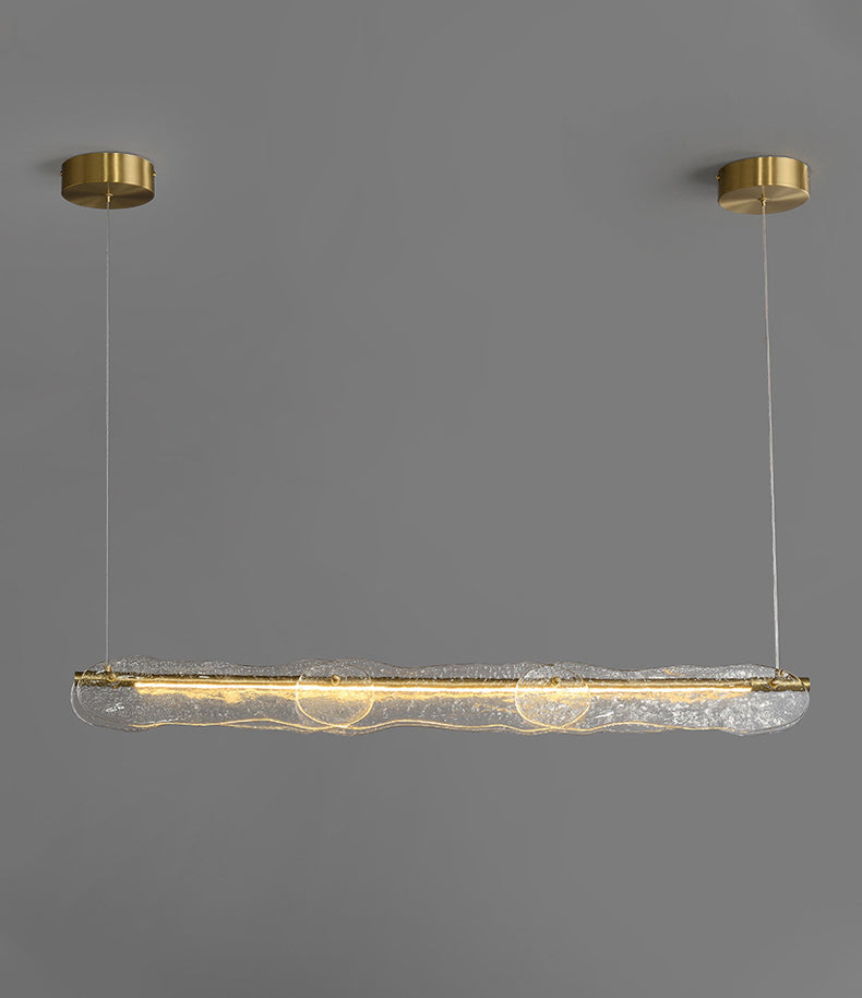 Luces colgantes de isla lineal accesorios de iluminación de lámparas de vidrio modernos para restaurante