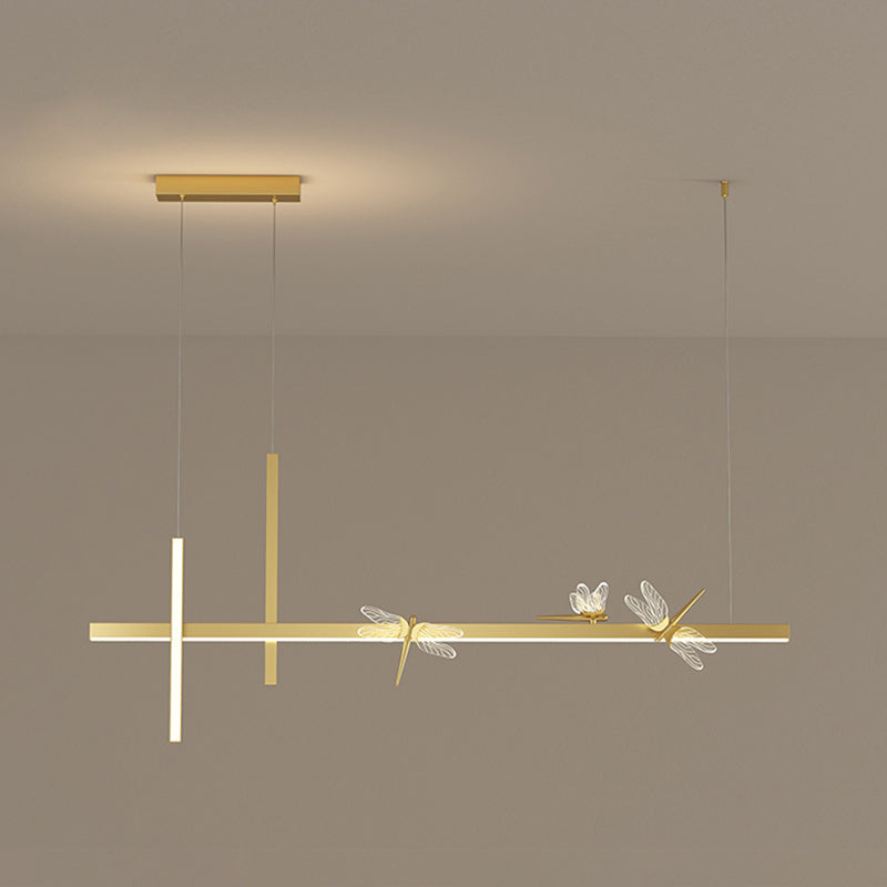 Dragonfly Hanging Island Lights Ultra-Contemporary Acrylic Chandelier Lighting Fixtures for Restaurant