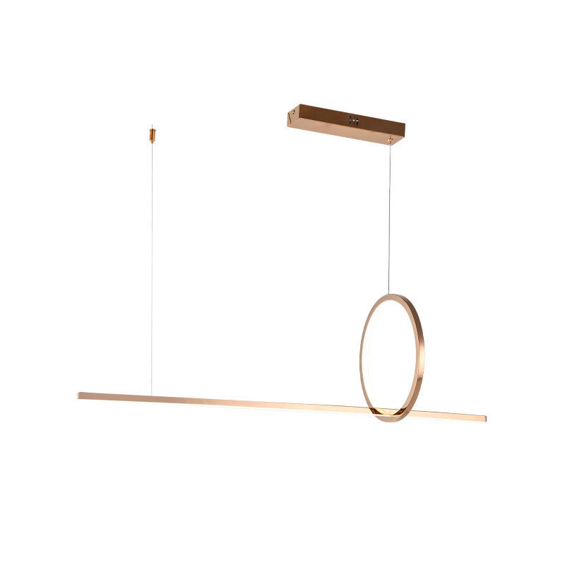 Luces de lámpara de araña de la isla Circle Simplicidad Simply acero inoxidable accesorios de iluminación de lámpara para comedor para mesa de comedor