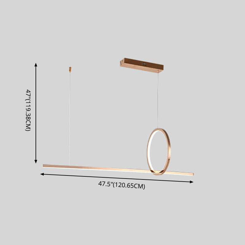 Luces de lámpara de araña de la isla Circle Simplicidad Simply acero inoxidable accesorios de iluminación de lámpara para comedor para mesa de comedor