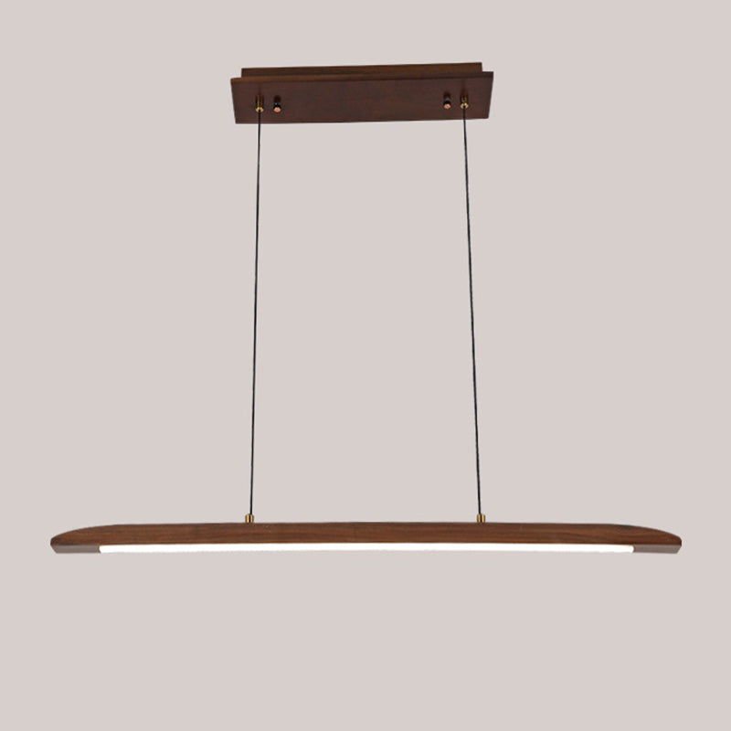 Linear Large Kitchen Pendant Lights Wood Modern Chandelier Lighting Fixtures for Restaurant