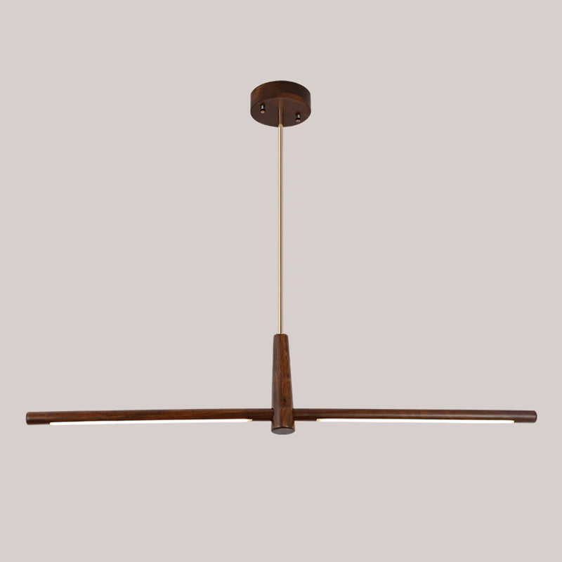 Linear Large Kitchen Pendant Lights Wood Modern Chandelier Lighting Fixtures for Restaurant