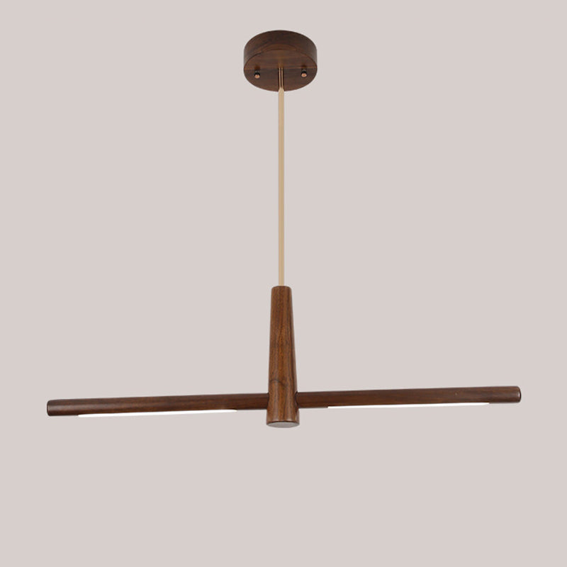 Linear Large Kitchen Pendant Lights Wood Modern Chandelier Lighting Fixtures for Restaurant