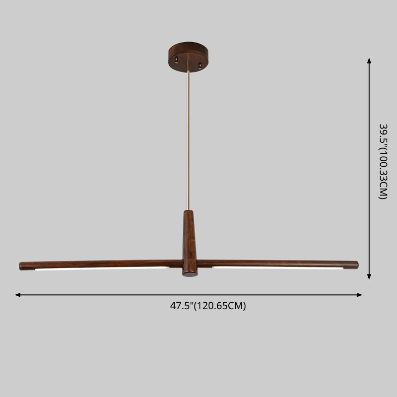 Linear Large Kitchen Pendant Lights Wood Modern Chandelier Lighting Fixtures for Restaurant