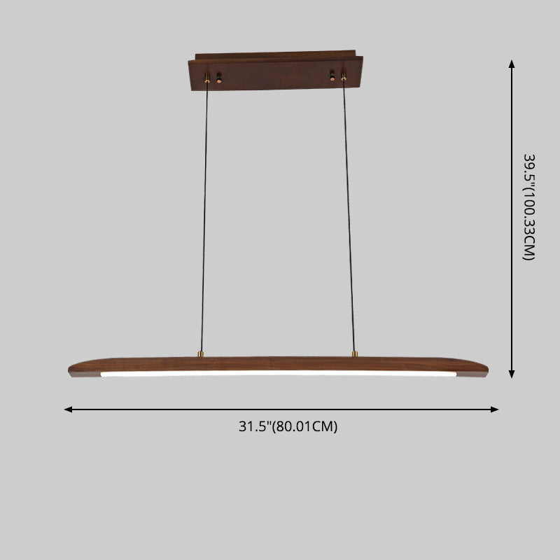Linear Large Kitchen Pendant Lights Wood Modern Chandelier Lighting Fixtures for Restaurant