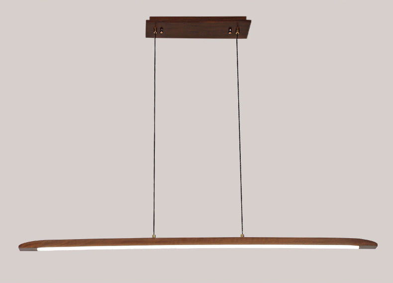 Linear Large Kitchen Pendant Lights Wood Modern Chandelier Lighting Fixtures for Restaurant