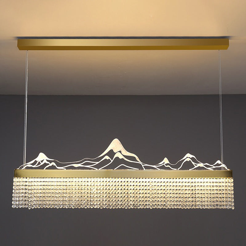 Cascades Hanging Island Lights Crystal Modern Designer Pendant Lighting Fixtures for Restaurant