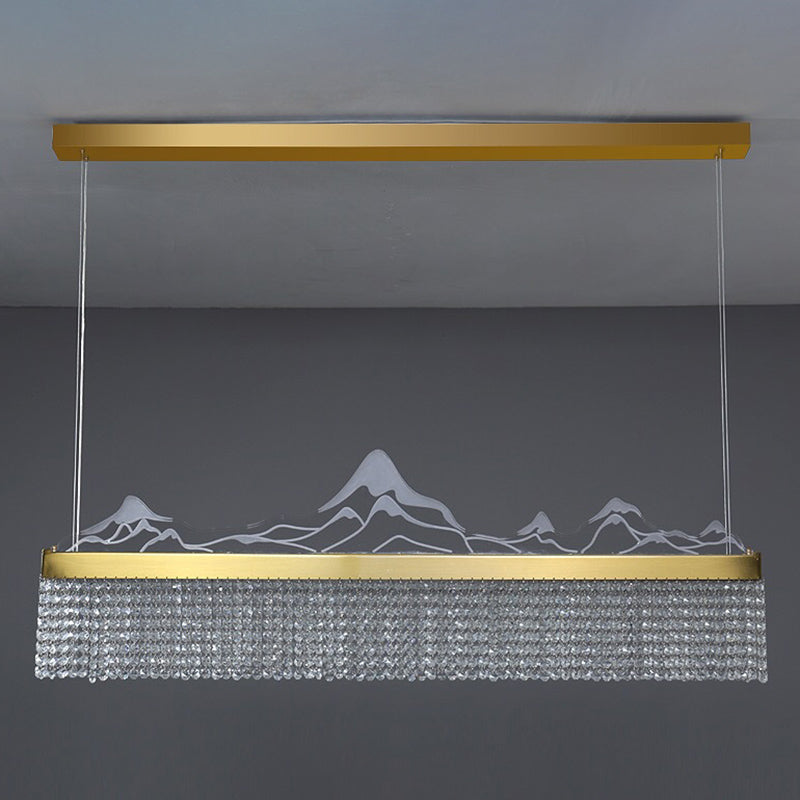 Cascades Hanging Island Lights Crystal Modern Designer Pendant Lighting Fixtures for Restaurant