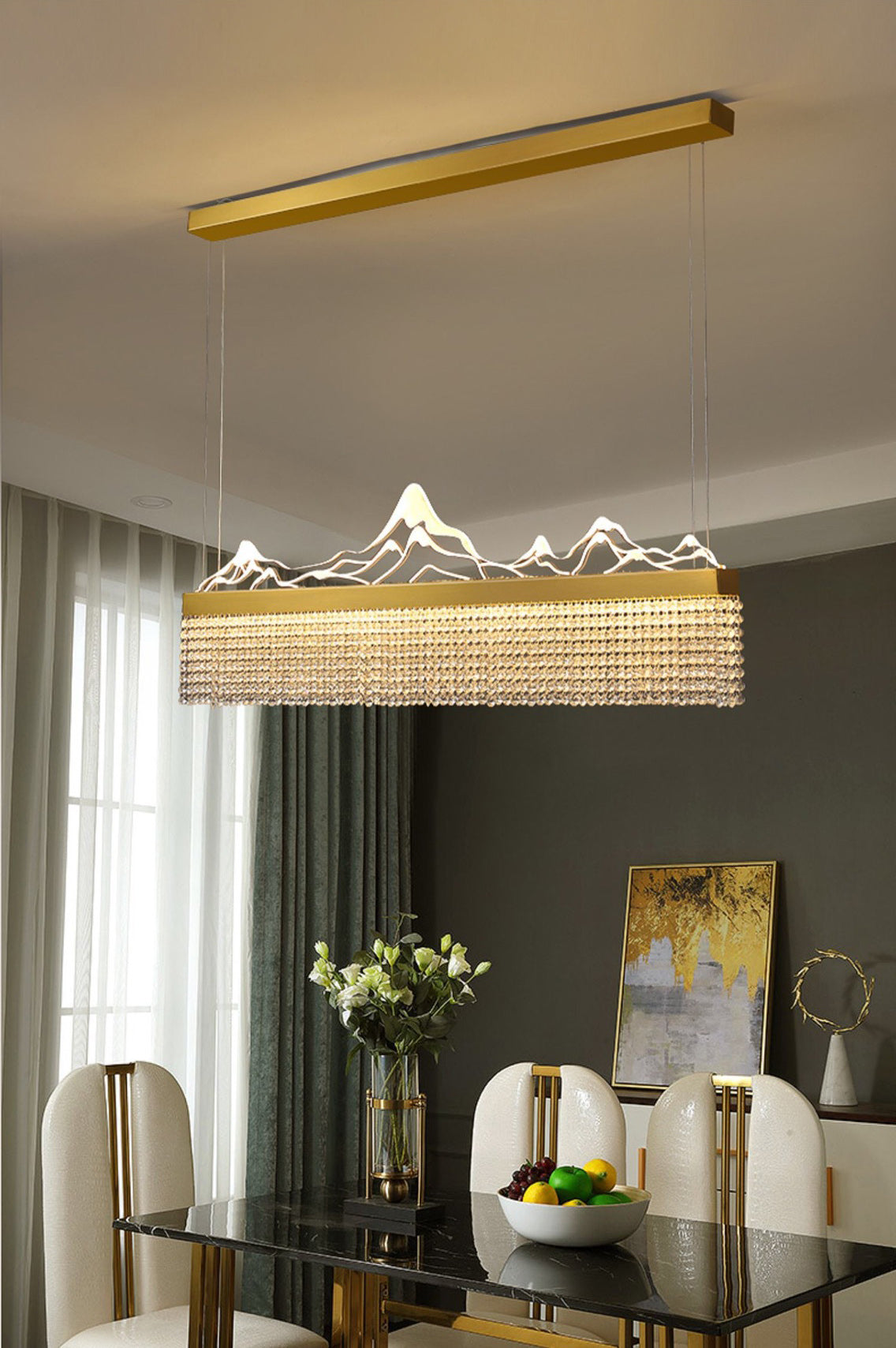 Cascades Hanging Island Lights Crystal Modern Designer Pendant Lighting Fixtures for Restaurant