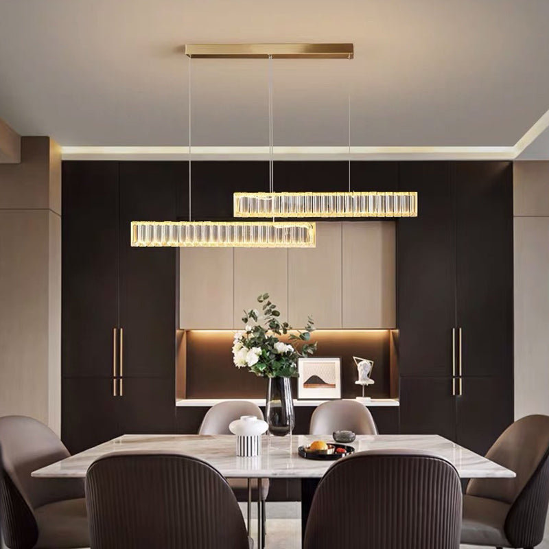 Linear Large Kitchen Pendant Lights Crystal Modern Simplicity Island Light for Living Room