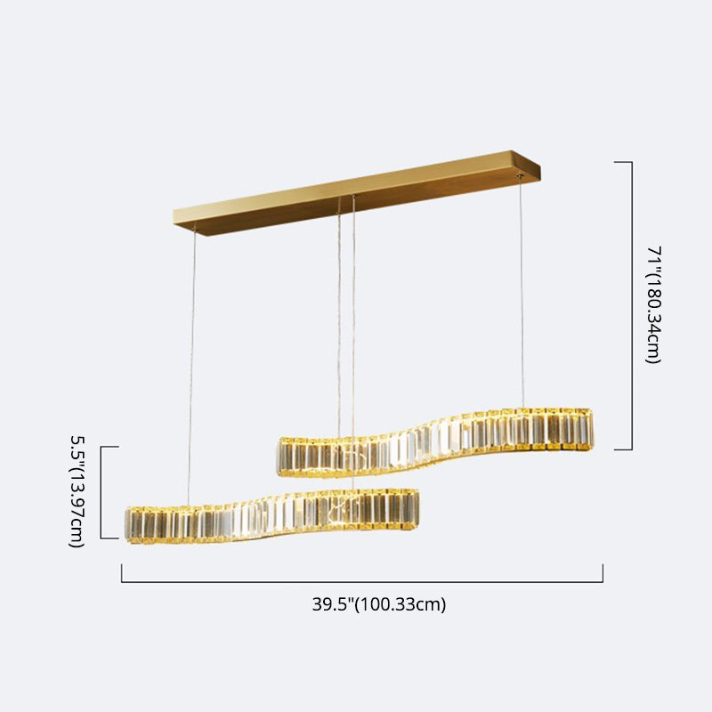 Linear Large Kitchen Pendant Lights Crystal Modern Simplicity Island Light for Living Room